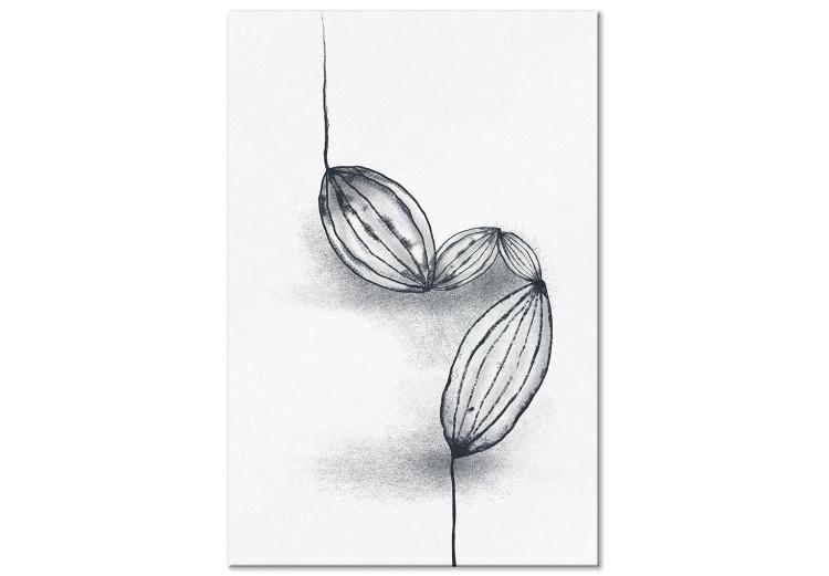 Canvas Print Cocoa Beans (1-piece) Vertical - black and white still life