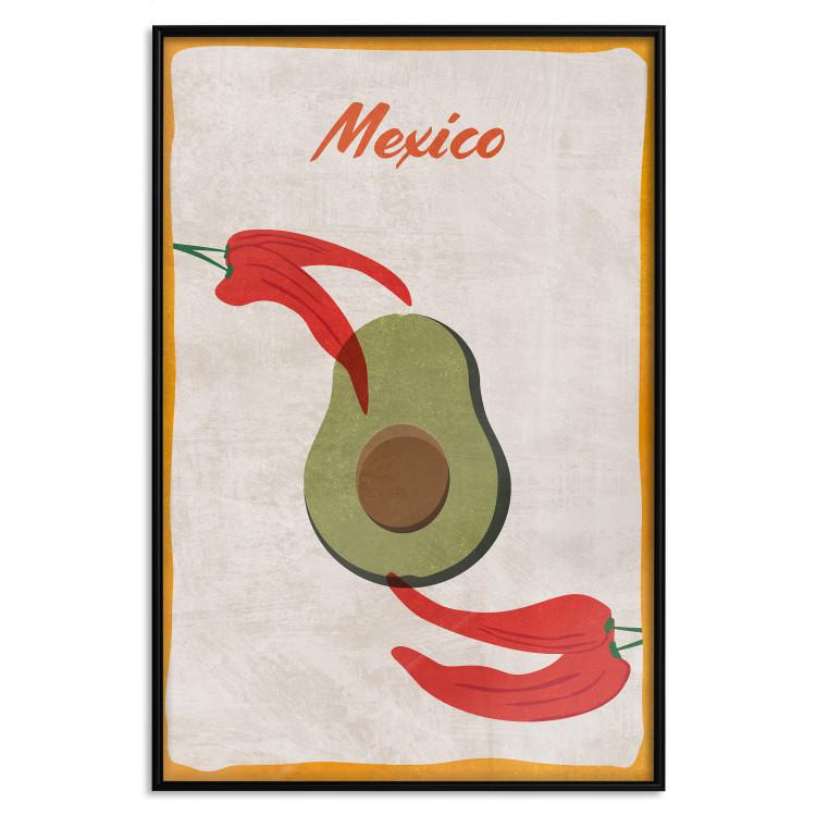 Poster Mexican Delicacies - red pepper and avocado in a light composition