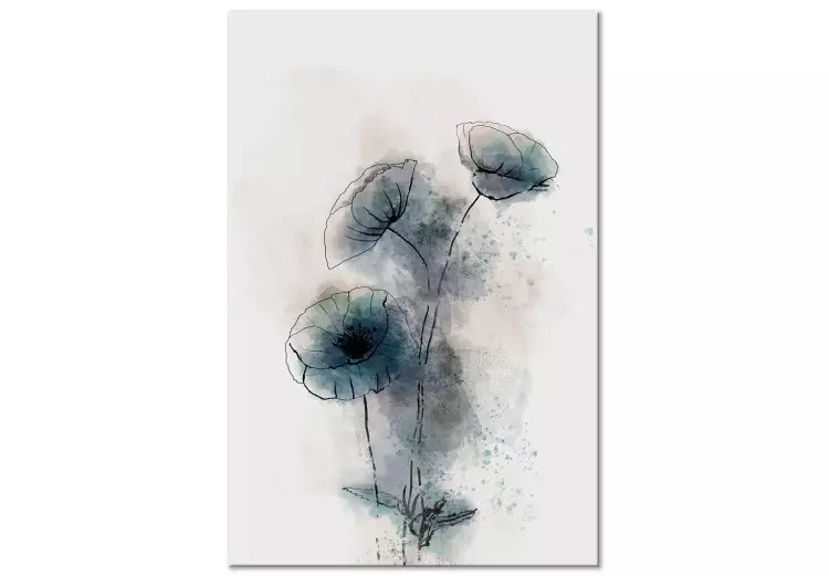 Blue Poppies (1-piece) Vertical - abstract blue poppies