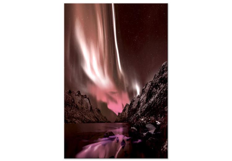 Canvas Print Dreamy Land (1-piece) Vertical - landscape scenery of polar lights