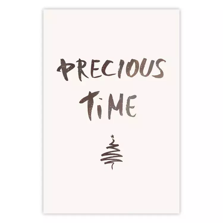 Poster Precious Time - English text and Christmas tree motif