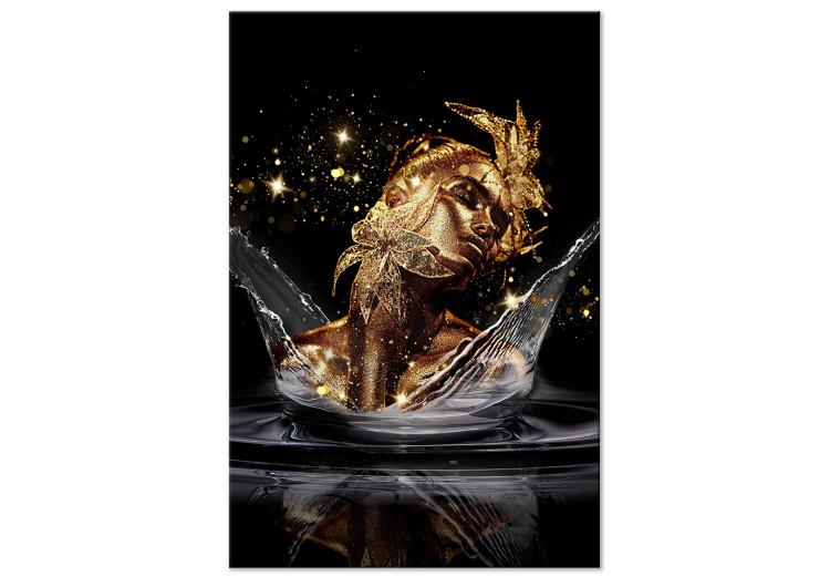 Canvas Print Golden Dream (1-piece) Vertical - abstract woman's face in water