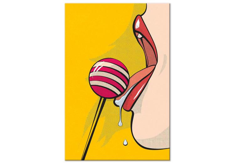 Canvas Print Colourful lollipop and lips - youth graphic in pop art style