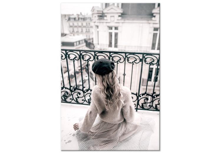 Canvas Print May Dream (1-piece) Vertical - woman on a balcony in Paris