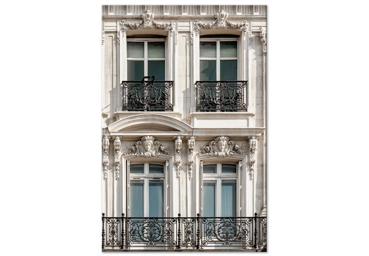 Canvas Print Windows in tenement house - photo of French capital architecture