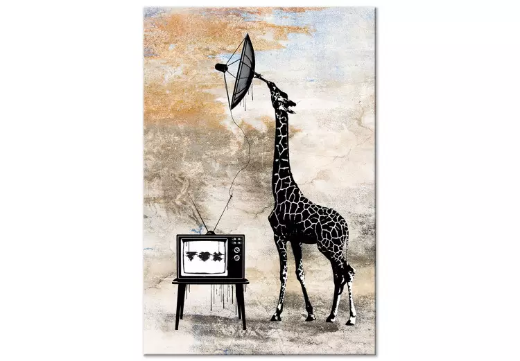 TV Giraffe (1-piece) Vertical - whimsical funny animal