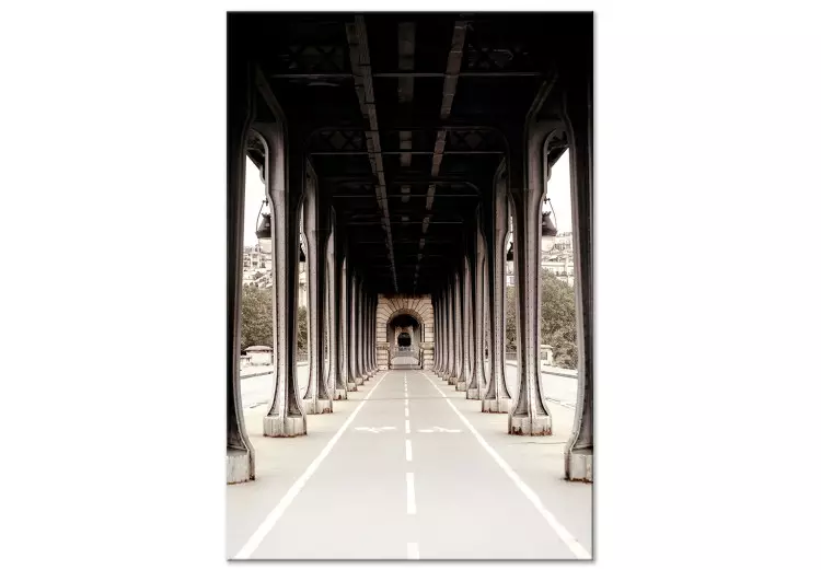 Canvas Print Bridge on Seine - sepia photograph of Paris architecture