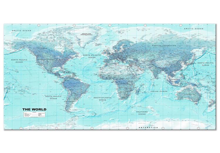 Large canvas print World Map: Sky Blue World II [Large Format]