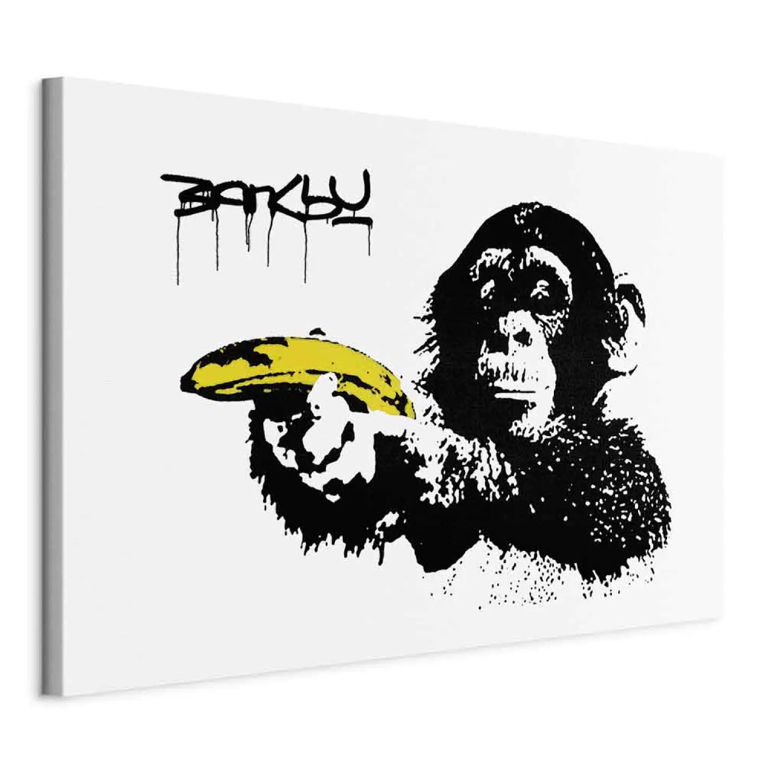 Canvas Print Banksy: Monkey with Banana Wide - bimago