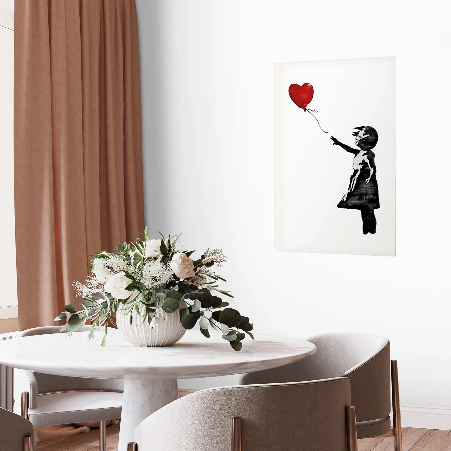 Wall Poster Banksy: Girl with Balloon - heart-shaped balloon