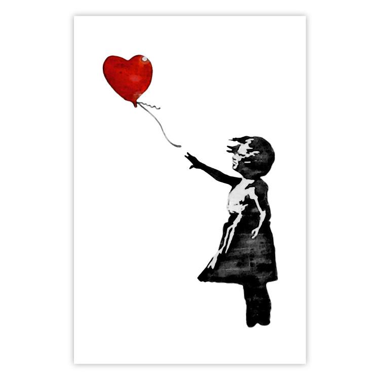 Poster Banksy: Girl with Balloon - heart-shaped balloon flying away