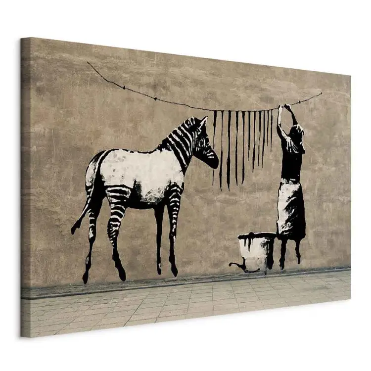 Banksy: Washing Zebra on Concrete Wide