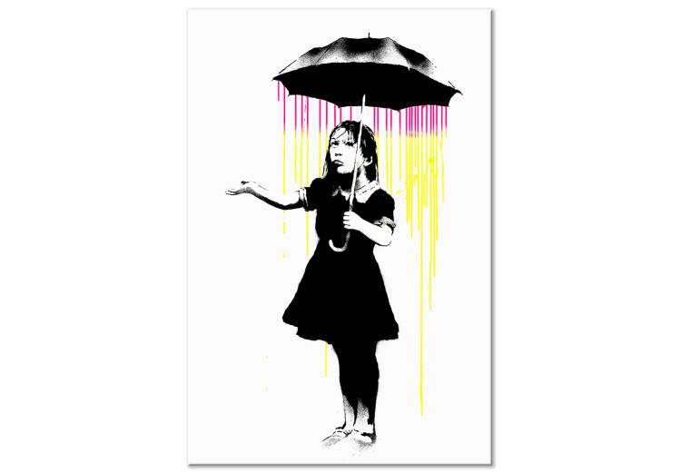 Canvas Print Girl with Umbrella (1 Part) Vertical