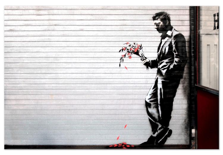 Canvas Print Smitten (1-piece) Wide - street art of a man on a wall