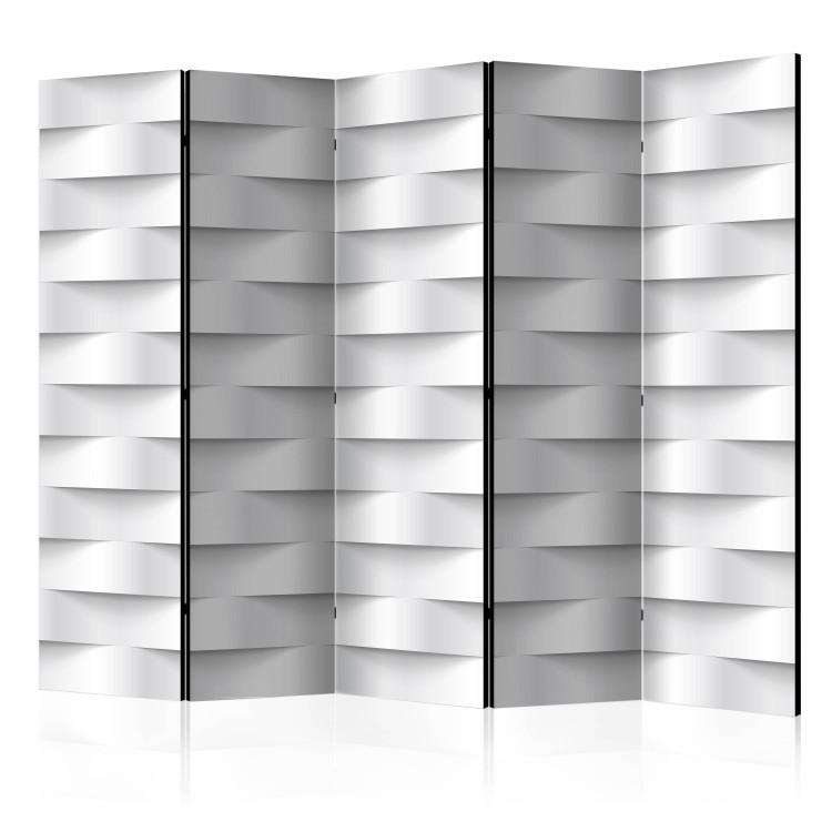Room Divider White Illusion II (5-piece) - modern 3D abstraction