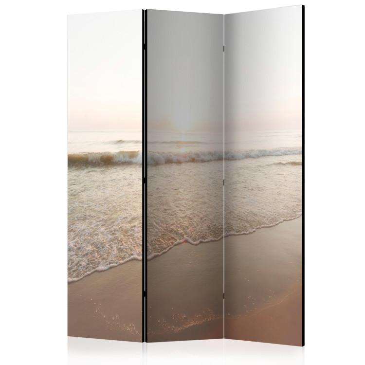 Room Divider Magnificent Morning (3-piece) - ocean waves and sandy beach