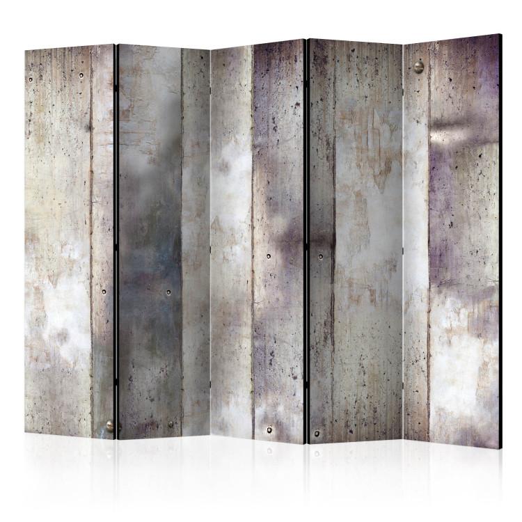 Room Divider Shades of Gray II (5-piece) - composition with a stone texture