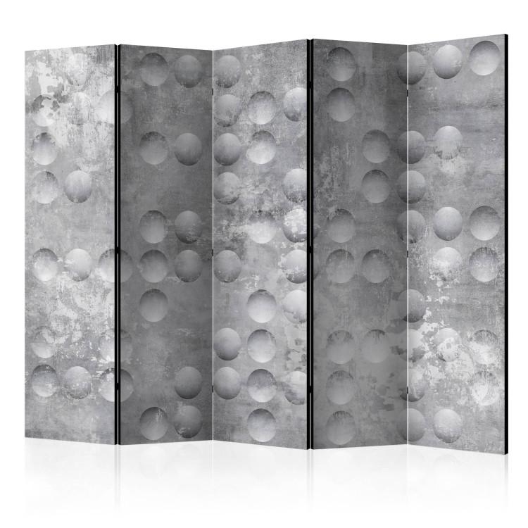 Room Divider Dancing Bubbles II (5-piece) - geometric gray shapes