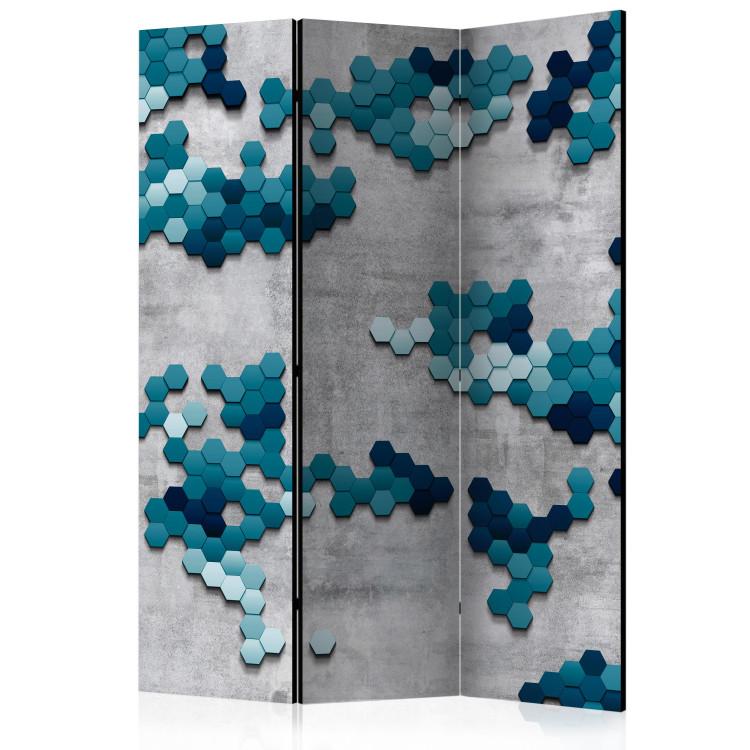 Room Divider Sea Puzzle (3-piece) - geometric shapes on concrete