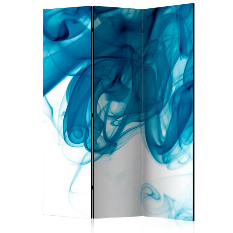 Room Divider Blue Smoke (3-piece) - fluid blue fantasy on a white background
