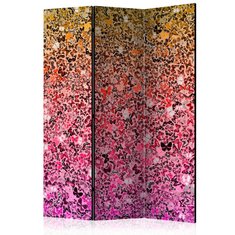 Room Divider Language of Butterflies (3-piece) - colorful mosaic full of colorful insects