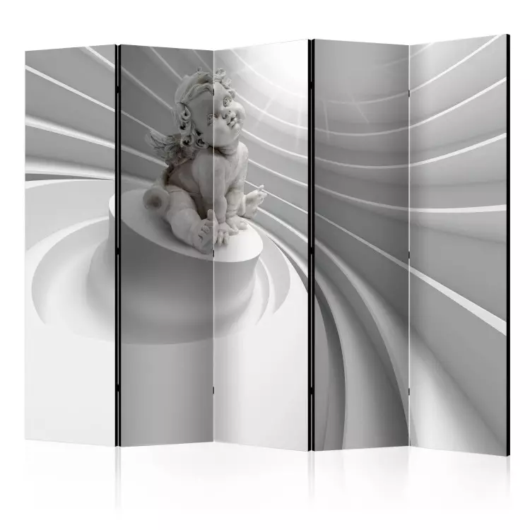 Room Divider Angelic Radiance II (5-piece) - composition with figure and 3D illusion