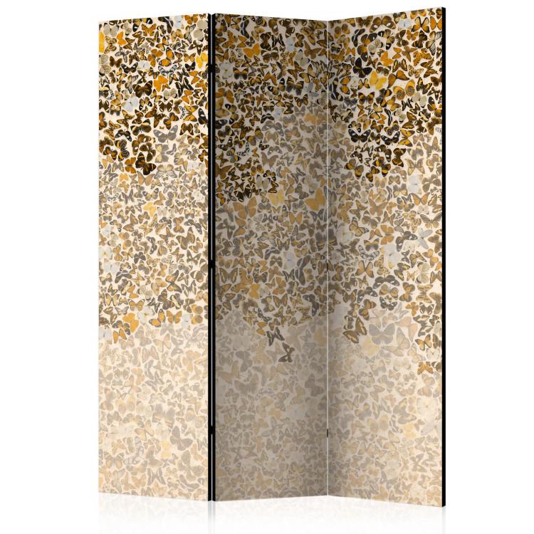 Room Divider Art and Butterflies (3-piece) - mosaic in beige-brown shades