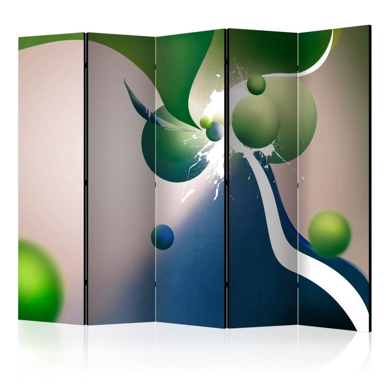 Room Divider Geometric Explosion II (5-piece) - abstraction in unique colors