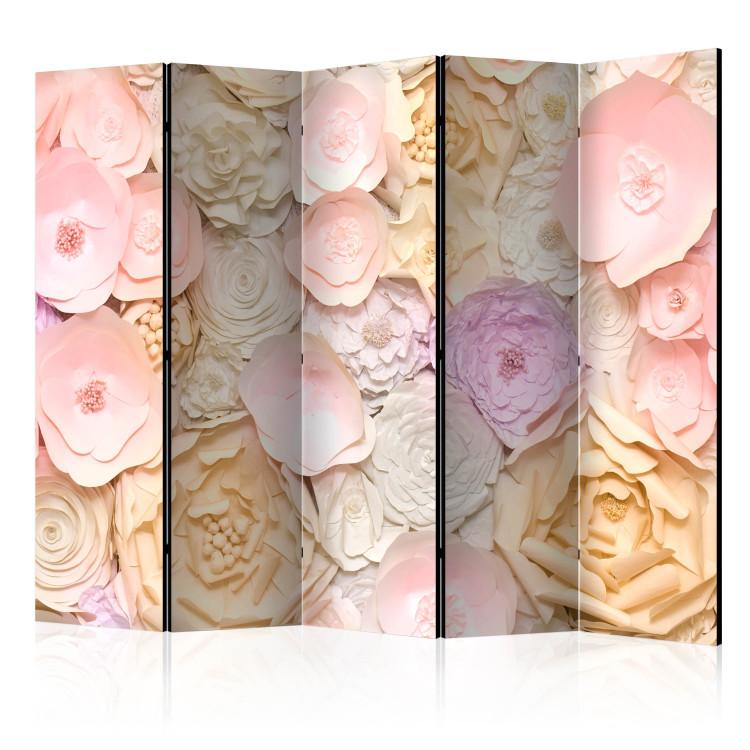 Room Divider Bouquet of Flowers II (5-piece) - romantic roses in bright colors