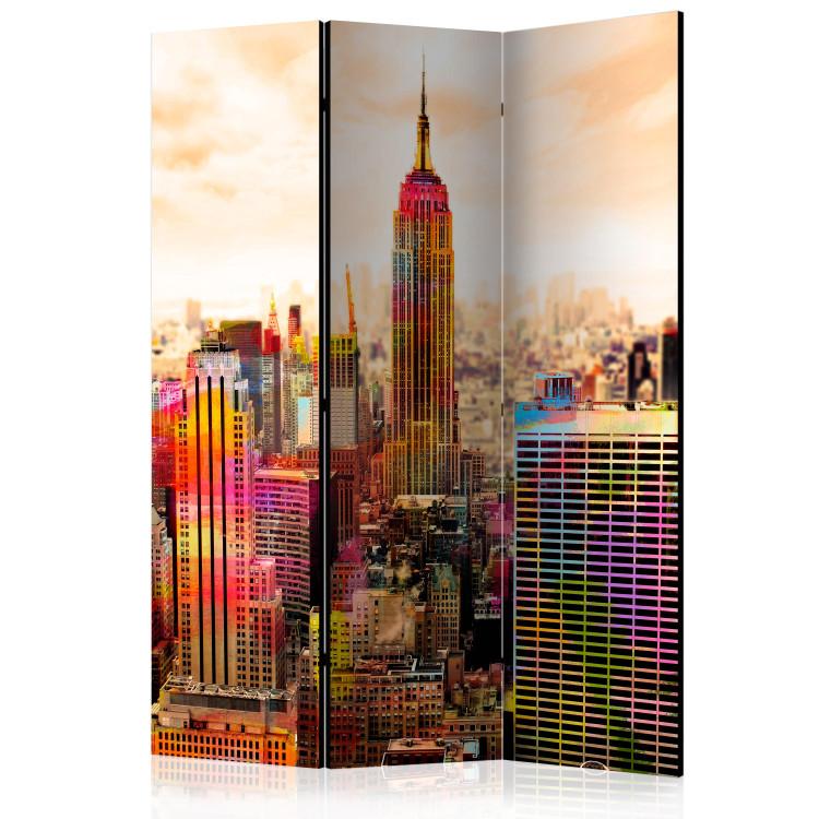 Room Divider Colors of New York City III (3-piece) - colorful architecture