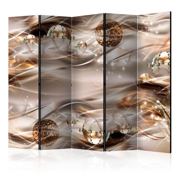 Room Divider Amber Constellation II (5-piece) - luxurious 3D abstract