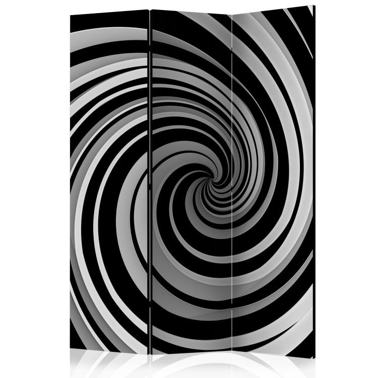 Room Divider Black and white swirl (3-piece) - black and white abstract swirl