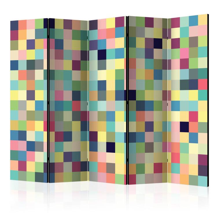 Room Divider Millions of Colors II (5-piece) - geometric colorful mosaic