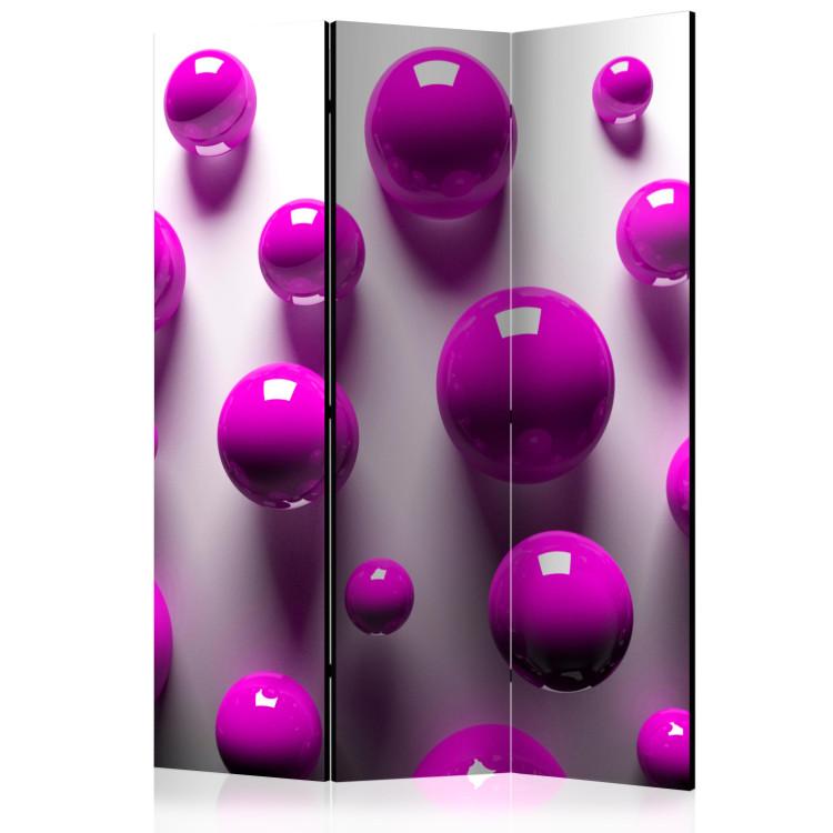 Room Divider Purple Balls (3-piece) - geometric 3D composition