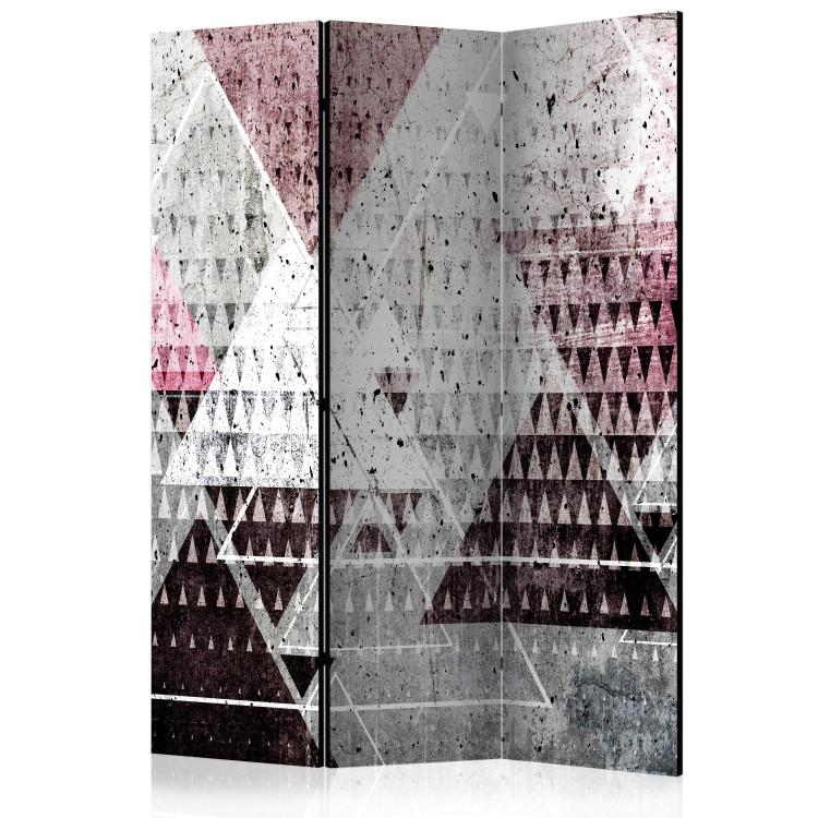 Room Divider Triangles (3-piece) - unique geometric abstraction with a hint of pink