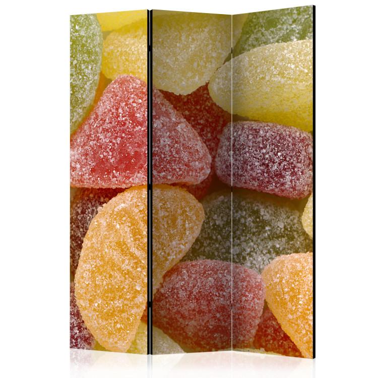 Room Divider Tasty Jellies (3-piece) - colorful composition with sweets