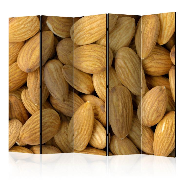 Room Divider Tasty Almonds II (5-piece) - brown design into almond nuts