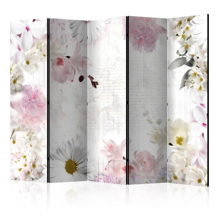 Room Divider Scent of Spring II (5-piece) - romantic collage in light flowers