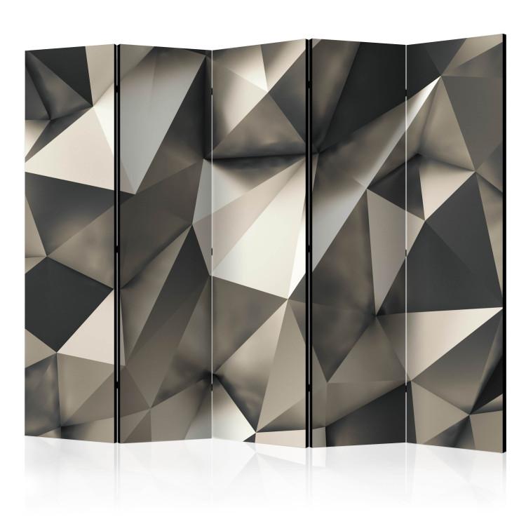 Room Divider Cosmic Silver II (5-piece) - geometric figures in beige