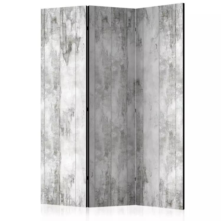 Room Divider Sense of Style (3-piece) - gray textured background of wooden planks