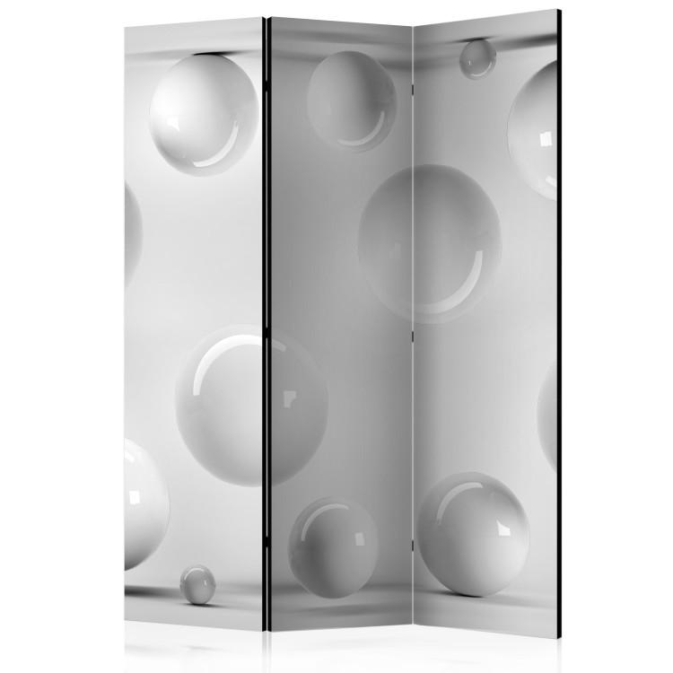 Room Divider Billiards (3-piece) - white and gray geometric 3D design