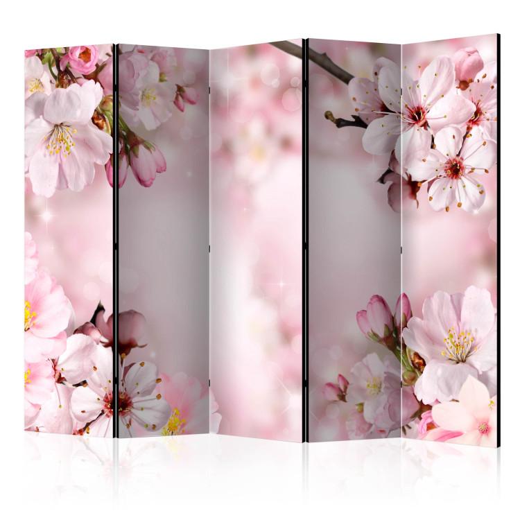 Room Divider Spring Cherry Blossom II (5-piece) - romantic pink illusion