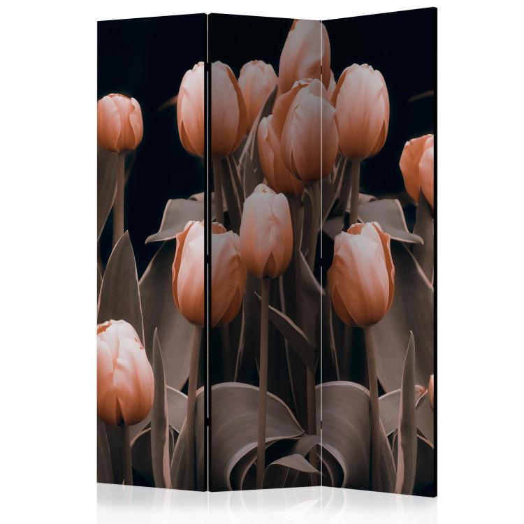 Room Divider Ladies Among the Flowers (3-piece) - bouquet of pink tulips