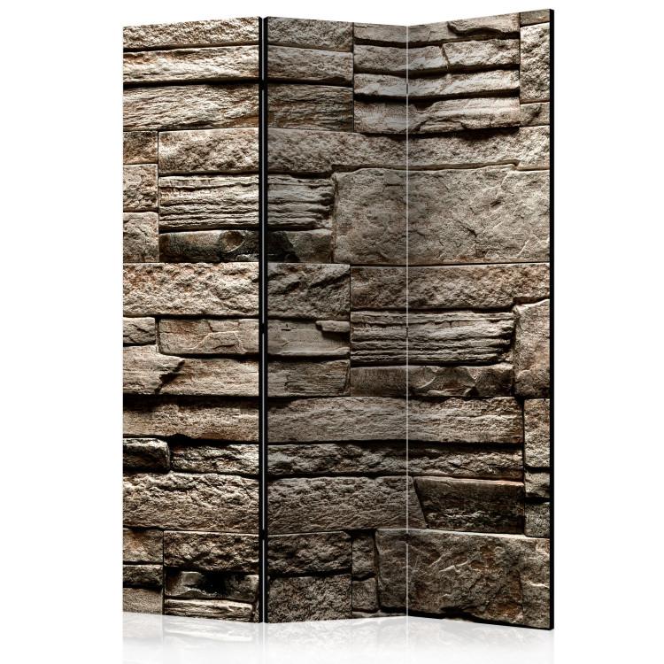 Room Divider Beautiful Brown Stone (3-piece) - simple background in shades of brown