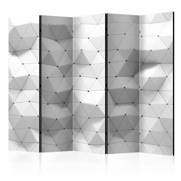 Room Divider Amazing Symmetry II (5-piece) - geometric triangles in 3D