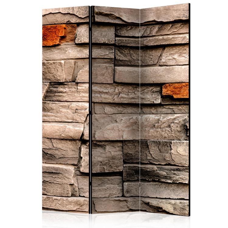 Room Divider Stone Song (3-piece) - composition in brown stone blocks