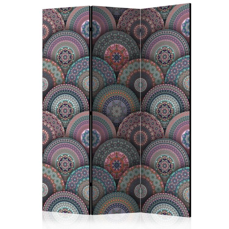 Room Divider Oriental Kaleidoscope (3-piece) - background in colorful ethnic pattern