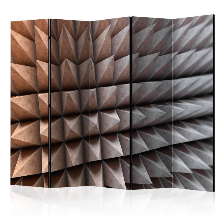 Room Divider Steel Defense II (5-piece) - unique 3D geometric composition