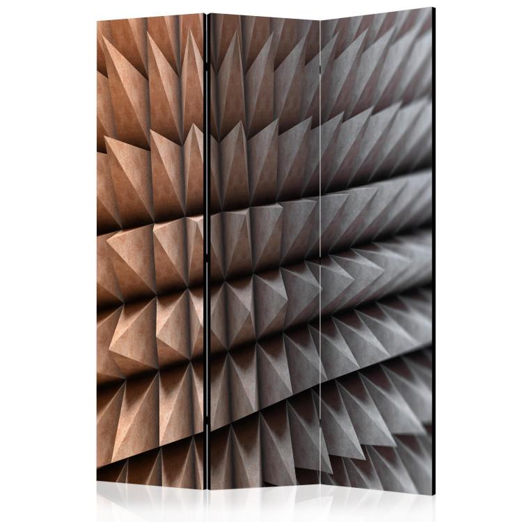 Room Divider Steel Defense (3-piece) - unique 3D geometric composition
