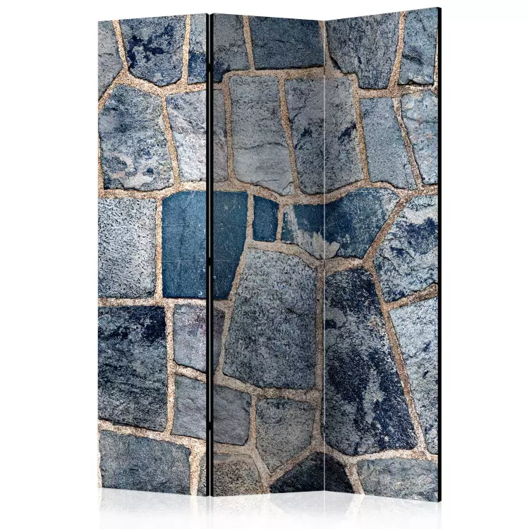 Room Divider Sapphire Stone (3-piece) - background with blue-toned wall